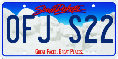 SD license plate 0FJS22