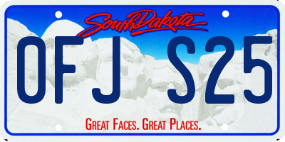 SD license plate 0FJS25