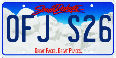 SD license plate 0FJS26
