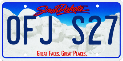 SD license plate 0FJS27