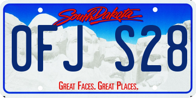 SD license plate 0FJS28