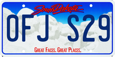 SD license plate 0FJS29