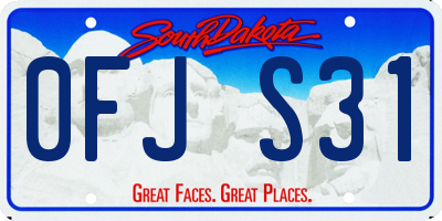 SD license plate 0FJS31