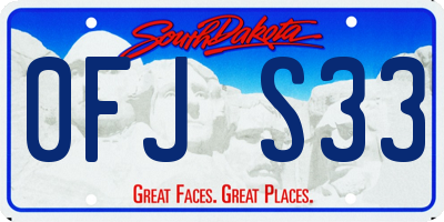 SD license plate 0FJS33