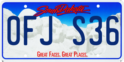 SD license plate 0FJS36