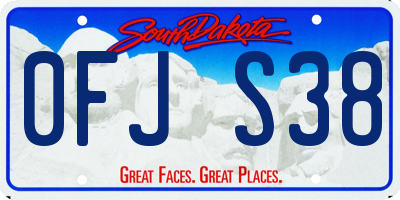 SD license plate 0FJS38