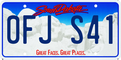 SD license plate 0FJS41