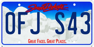 SD license plate 0FJS43
