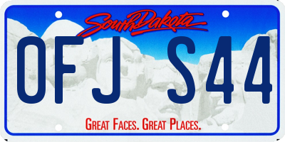 SD license plate 0FJS44