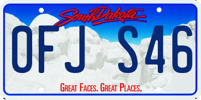 SD license plate 0FJS46