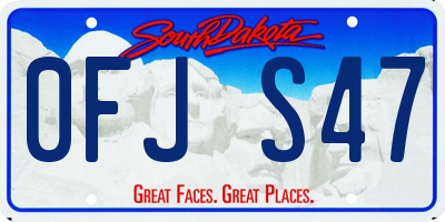SD license plate 0FJS47