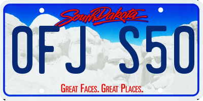 SD license plate 0FJS50