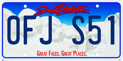SD license plate 0FJS51