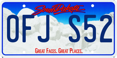 SD license plate 0FJS52