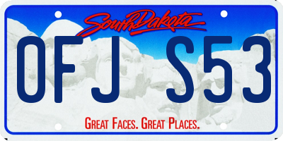 SD license plate 0FJS53