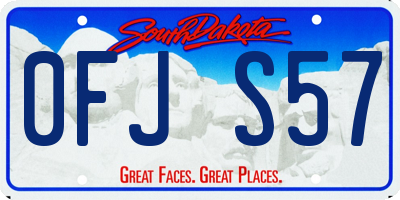 SD license plate 0FJS57