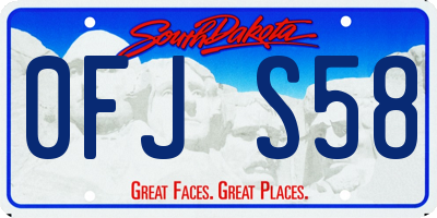 SD license plate 0FJS58