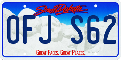 SD license plate 0FJS62