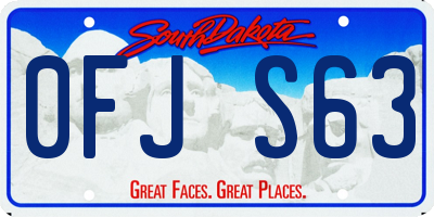 SD license plate 0FJS63