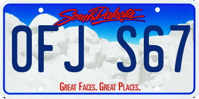 SD license plate 0FJS67