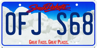 SD license plate 0FJS68