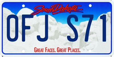 SD license plate 0FJS71