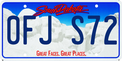 SD license plate 0FJS72