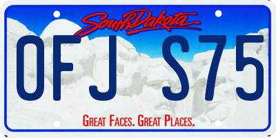 SD license plate 0FJS75