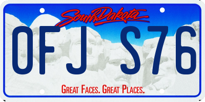 SD license plate 0FJS76