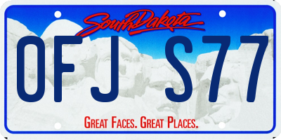 SD license plate 0FJS77