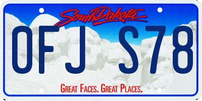 SD license plate 0FJS78