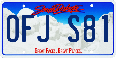 SD license plate 0FJS81
