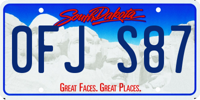 SD license plate 0FJS87