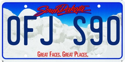 SD license plate 0FJS90