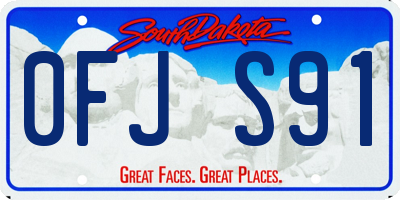 SD license plate 0FJS91