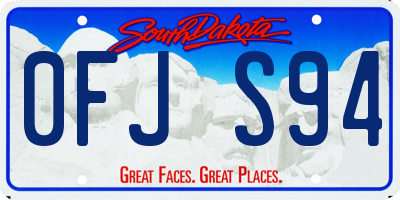 SD license plate 0FJS94