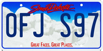 SD license plate 0FJS97