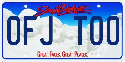 SD license plate 0FJT00