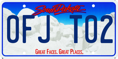 SD license plate 0FJT02