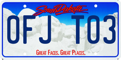 SD license plate 0FJT03