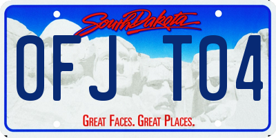 SD license plate 0FJT04
