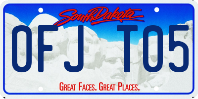 SD license plate 0FJT05