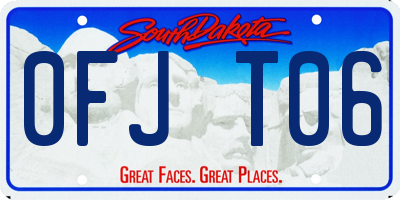 SD license plate 0FJT06