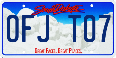 SD license plate 0FJT07