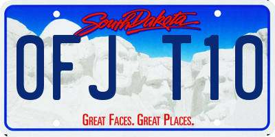 SD license plate 0FJT10
