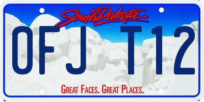 SD license plate 0FJT12