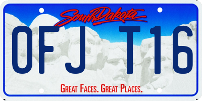 SD license plate 0FJT16