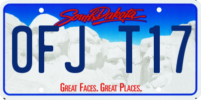 SD license plate 0FJT17