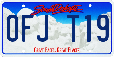 SD license plate 0FJT19