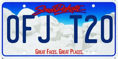 SD license plate 0FJT20
